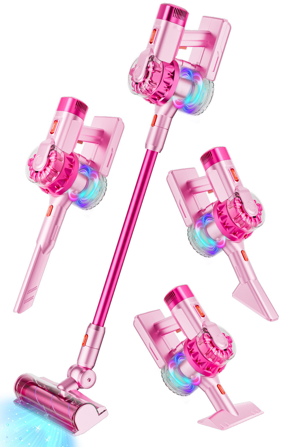 BLAXTEM 4-in-1 Kids Toy Vacuum Cleaner for Toddler Pretend Play (Pink)